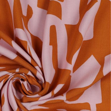 Viskose "Monochrome abstract" (orange/hellrosa)