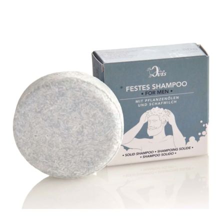 Naturseife Bio-Schafmilch - feste Shampooseife "for Men" rund - 50 g