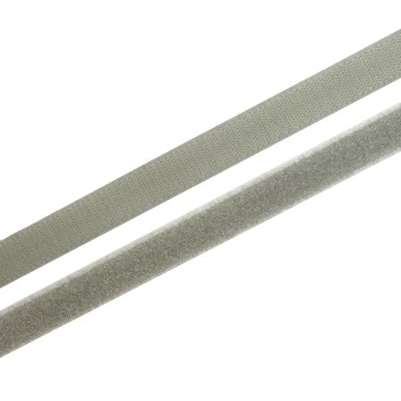 Klettband/Klettverschluss "Haken & Flausch" 20 mm - Stück à 1 Meter (grau)