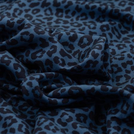 Viskose "Klara/Leopard" (petrolblau-schwarz) von SWAFING