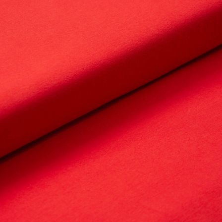 Sweat coton bio - uni "Soft Alva" (rouge)