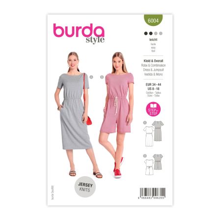 Patron - Robe/combinaison pour femmes "6004" (34-44) de burda style
