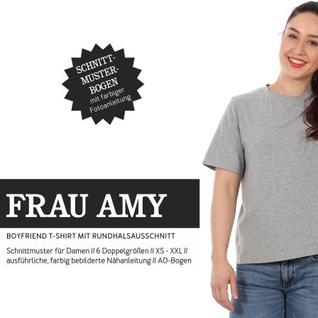 Schnittmuster - Damen Boyfriend T-Shirt "Frau Amy" (Gr. XS-XXL) von STUDIO SCHNITTREIF