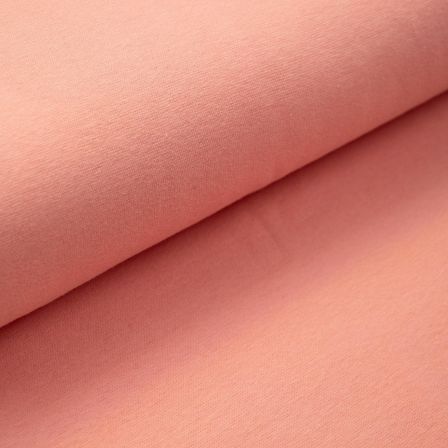 Tissu bord côte bio lisse "Ben" - tubulaire (rose flamant)