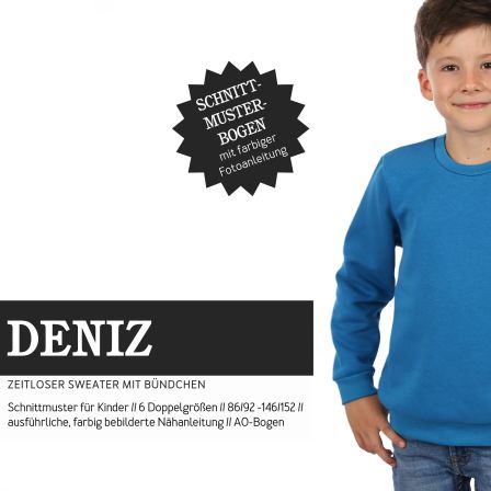 Schnittmuster - Kinder Sweater "Deniz" (Gr. 98-152) von STUDIO SCHNITTREIF