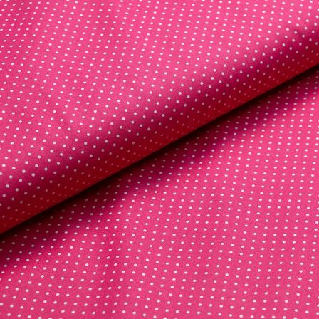 Tissu coton "Mini pois" (pink-blanc)
