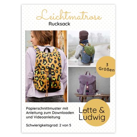 Schnittmuster Rucksack "Leichtmatrose" von Lotte & Ludwig