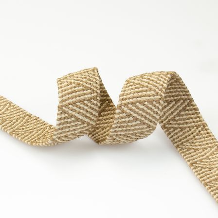 Gurtband - elastisch "Raffia-Look - Triangel" 40 mm (creme/beige)