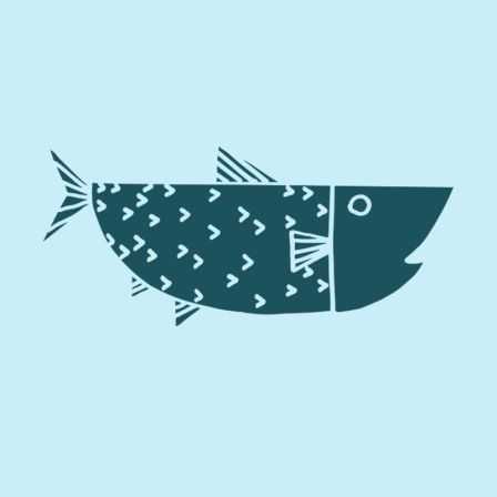 Plotter-Motiv zum Aufbügeln "Midi Fisch" (petrol) von KREANDO