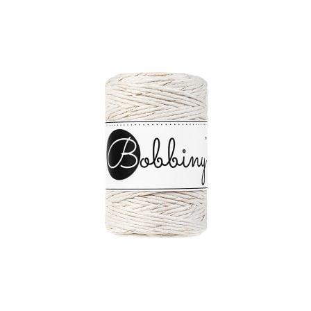 Recycling Makramee-Garn Baumwolle "Cord Golden Ø 1.5 mm - natural" (natur-gold) von Bobbiny