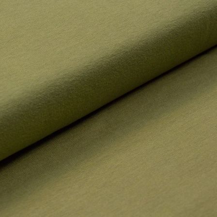 Tissu bord côte bio lisse "Ben" - tubulaire (vert fougère)