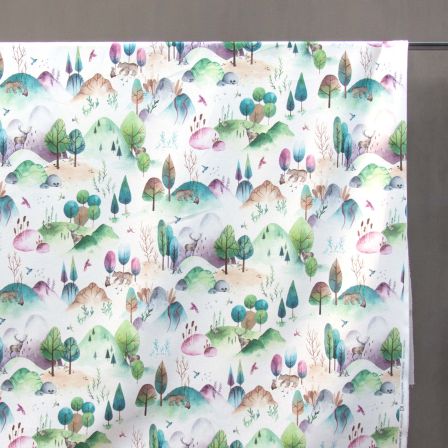 Canvas Baumwolle "Woodland Walk/Wald" (offwhite-grün/bunt) von Prestigious Textiles