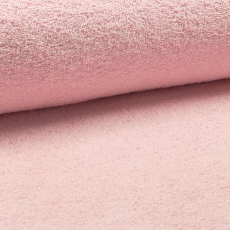 Tissu éponge en coton - uni "Douillet" (rose pastel)