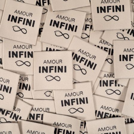 Weblabel/Stoffetiketten "Amour infini" - Pack à 5 Stk. (ecru-schwarz) von ikatee
