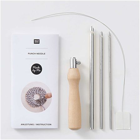 Nadel-Set Holz "Punch Needle" 6-teilig (natur) von RICO DESIGN