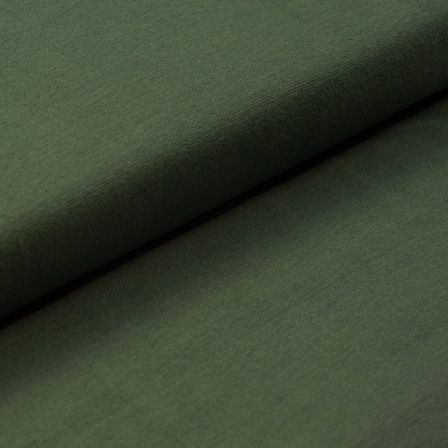 Tissu bord côte bio lisse "Ben" - tubulaire (vert foncé)