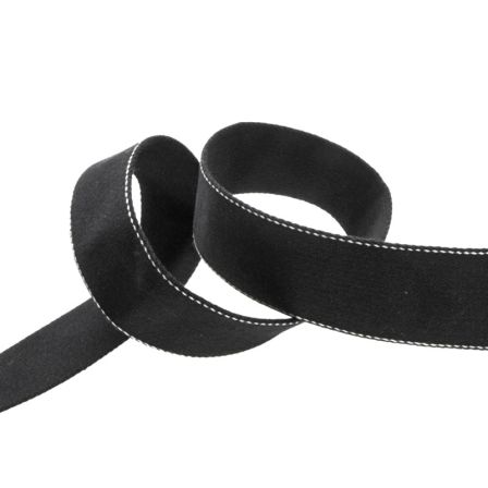 Sangle en coton "Recycling" 40 mm - au mètre (noir)
