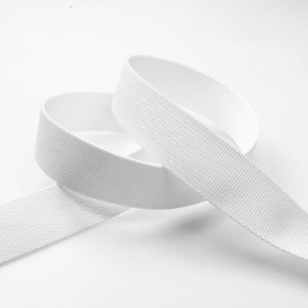 Gurtband Viskose - feste Qualität "Uni" 30/40 mm - am Meter (weiss)