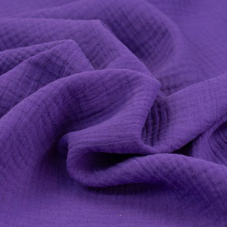 Double gaze coton "Mousseline - Basic" (violet)