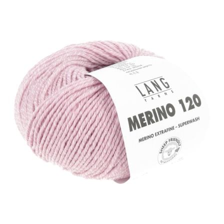LANG Yarns MERINO 120 &ndash; Merinowolle superwash (0151/flamingo weiss moulin&eacute;)