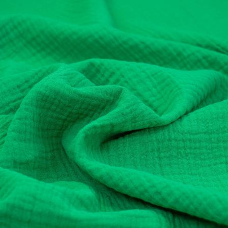 Double gaze de coton "Mousseline Basic" (vert)