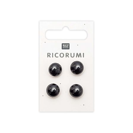 Knopfaugen mit Steg "Ricorumi" - Set à 4 Stk. Ø 11 mm (schwarz) von RICO DESIGN