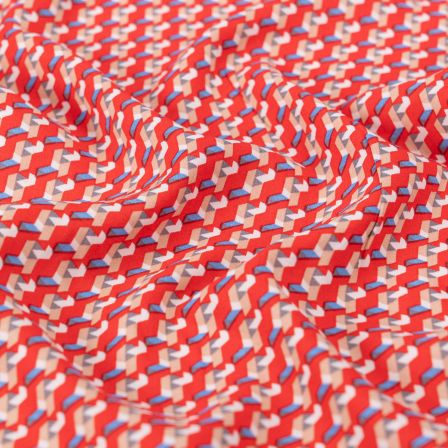 Viskose "Retro Infinity" (rot-weiss/blau/beige)