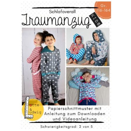 Patron - Combi-pyjama pour enfants "Traumanzug Kids" (116-164) de Lotte & Ludwig (en allemand)
