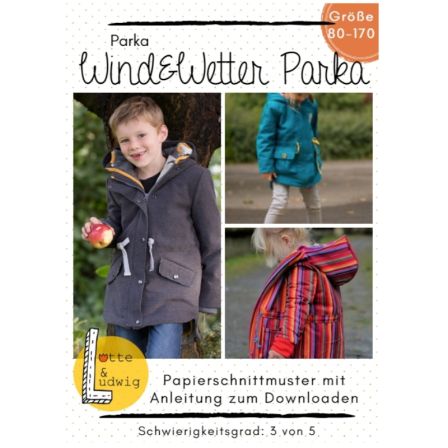 Schnittmuster Kinder Parka "Wind & Wetter Parka" Gr. 80-170 von Lotte & Ludwig