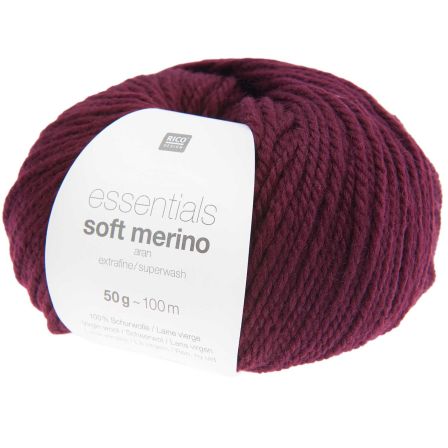 Merinowolle - Rico Essentials Soft Merino aran (brombeere)