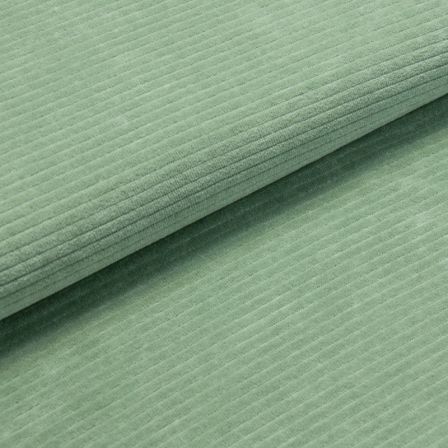 Velours à grosses côtes jersey ​- strié (vert pastel)