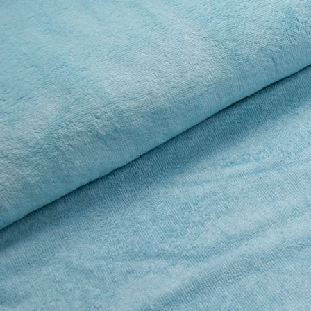 Tissu éponge bambou/coton - uni "Wellness" (bleu clair)