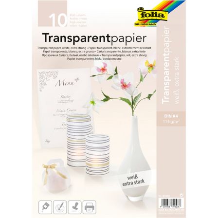 Papier transparent "Blanco" A4, lot de 10 feuilles - 115 g/m² (blanc)