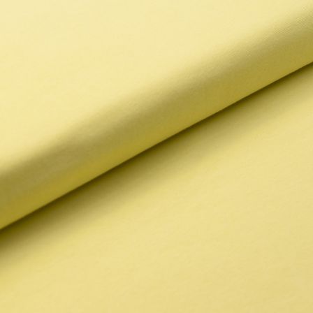 Tissu bord côte bio lisse - tubulaire "uni - chardonnay" (jaune pastel) de C. PAULI