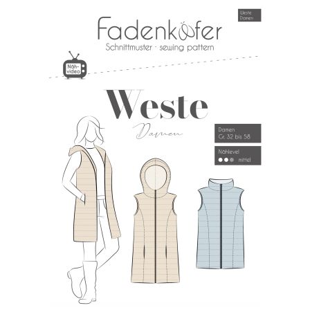 Patron - Gilet/veste pour femmes "Weste" (32-58) de fadenkäfer (en allemand)
