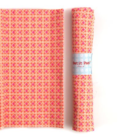 Coton "Django/Circus" - Coupon à 50 x 70 cm (orange-pink fluo/orange fluo) de Petit Pan