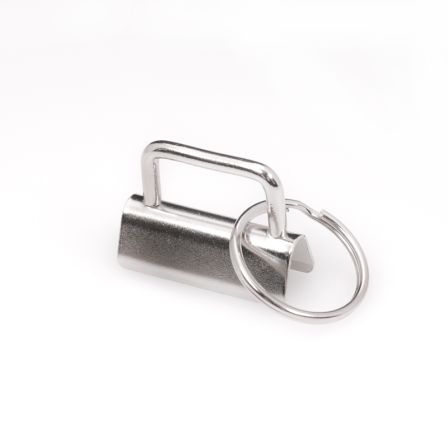 Embout à pincer pour porte-clés avec anneau 20/25/30 mm (argenté)