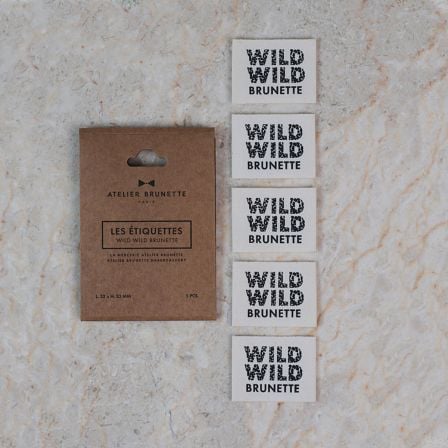 Weblabel/Stoffetiketten "Wild Wild" - Pack à 5 Stk. (offwhite-schwarz) von ATELIER BRUNETTE