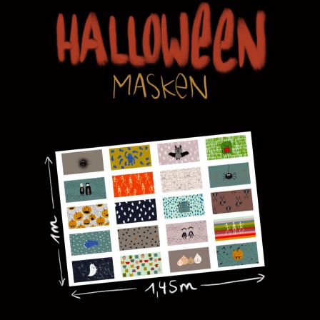 Bio-Baumwolle Panel für 20 Masken "Halloween" (bunt) von lillestoff