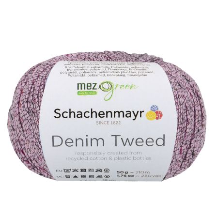 Fil à tricoter en coton - recyclé "Denim Tweed" (rose) de Schachenmayr
