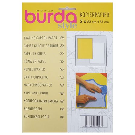 Papier calque carbone 2 feuilles à 83 x 57 cm (jaune/blanc) de Burda