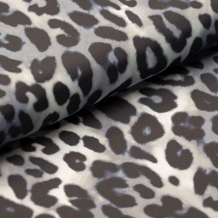 Viskose - Modal Stoff in schwarz mit Leopardenmuster