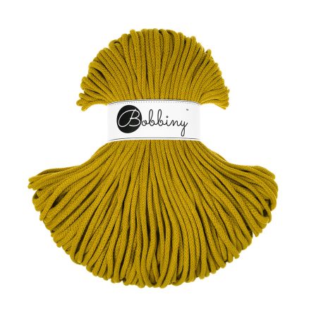 Fil macramé en coton recyclé "Premium Ø 5 mm - spicy yellow" (curry) de Bobbiny