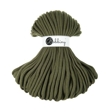 Fil macramé en coton recyclé "Jumbo Ø 9 mm - avocado" (olive) de Bobbiny