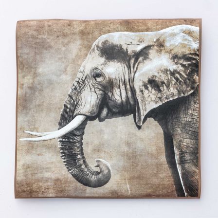 Kunstleder Nappa Panel "Elefant" 44 x 44 cm (braun)