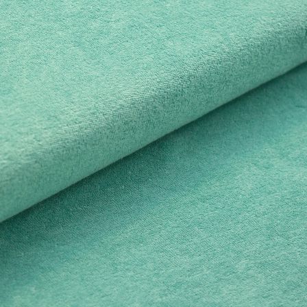 Tissu tricot éponge coton bio "uni-oil blue" (vert d'eau) de C. Pauli