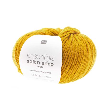 Laine mérinos -  Rico Essentials Soft Merino Aran (moutarde)