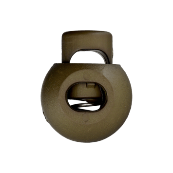 Kordelstopper 20 mm „1-Loch rund“ (oliv)