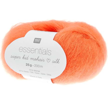Laine mohair - Rico Essentials Super Kid Mohair Silk (orange fluo)