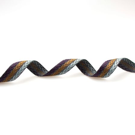 Webband "Triple Chevron" 25 mm (grau-graublau/hellbraun/violett)
